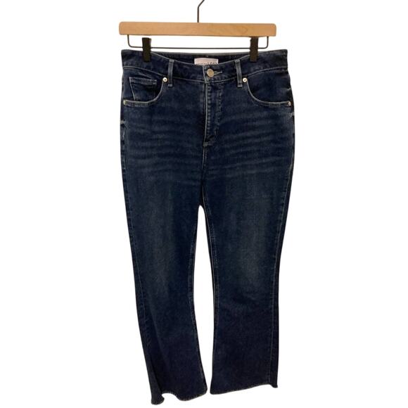Loft Denim Bootcut Straight Leg Cowboy Rodeo Cropped Dark Wash Denim Jeans 28 - Picture 1 of 7